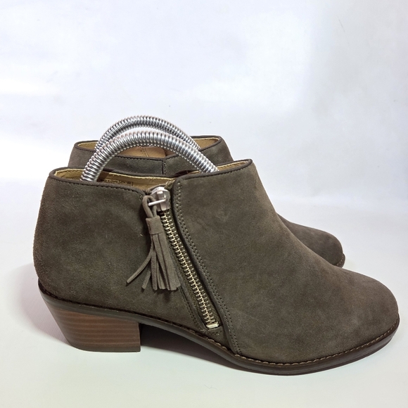 Vionic Women's Serena Leather Boho Casual Ankle Moto Biker Boot In Dark Green 8 - Picture 9 of 15